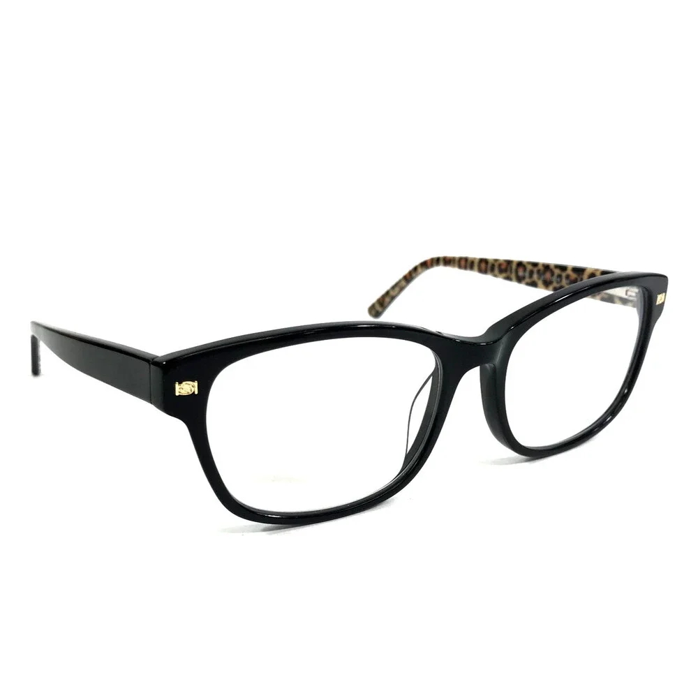 Bebe Eyeglasses Frames BB5193 001 JET Black Brown Leopard Print 53-16-140